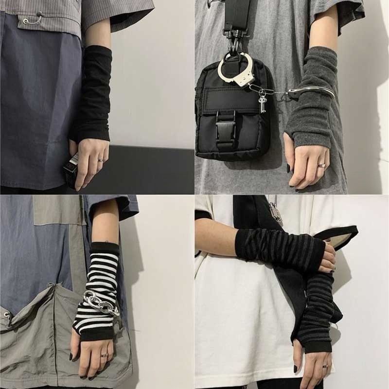 Striped Warmer Knitted Long Fi - Fingerless Glove Knit recension och pris