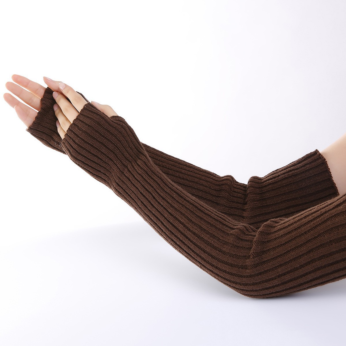 Women Long Ribbed Knit Fingerl - Fingerless Glove Knit recension och pris